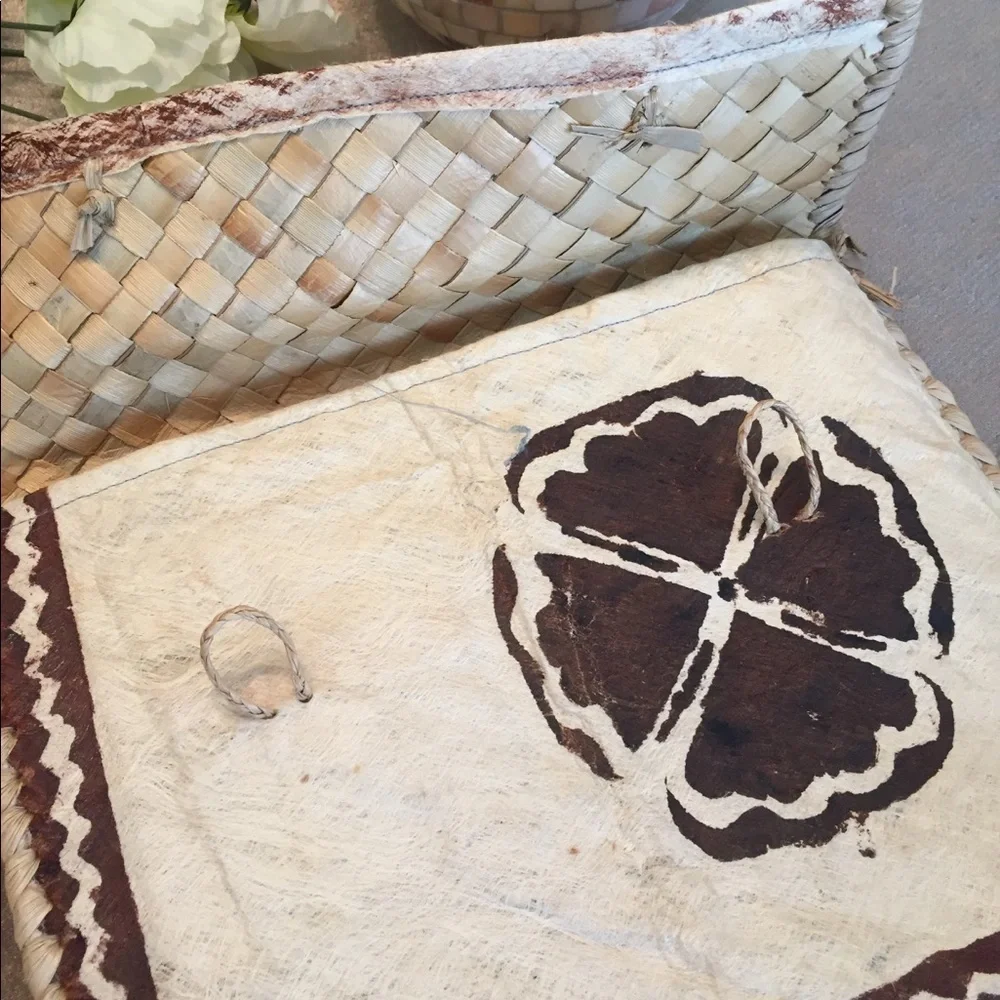 Latin American Hand made hand‎ painted Straw Slim Clutch Bag Purse Womens